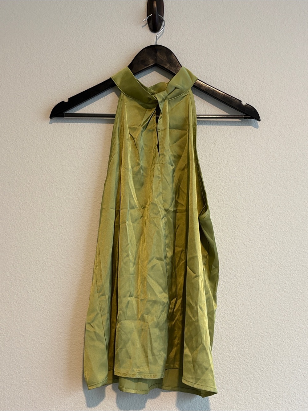 Women's Olive Green Halter Neck Top